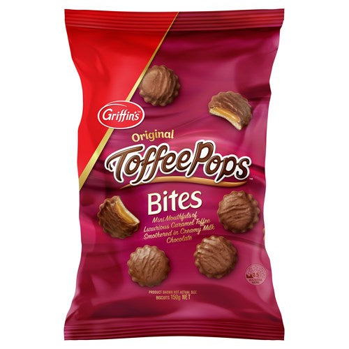 Griffins Toffee Pops Bites Chocolate Biscuits 150g