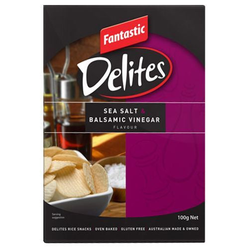 Fantastic Delites Rice Crackers Sea Salt & Balsamic Vinegar 100g