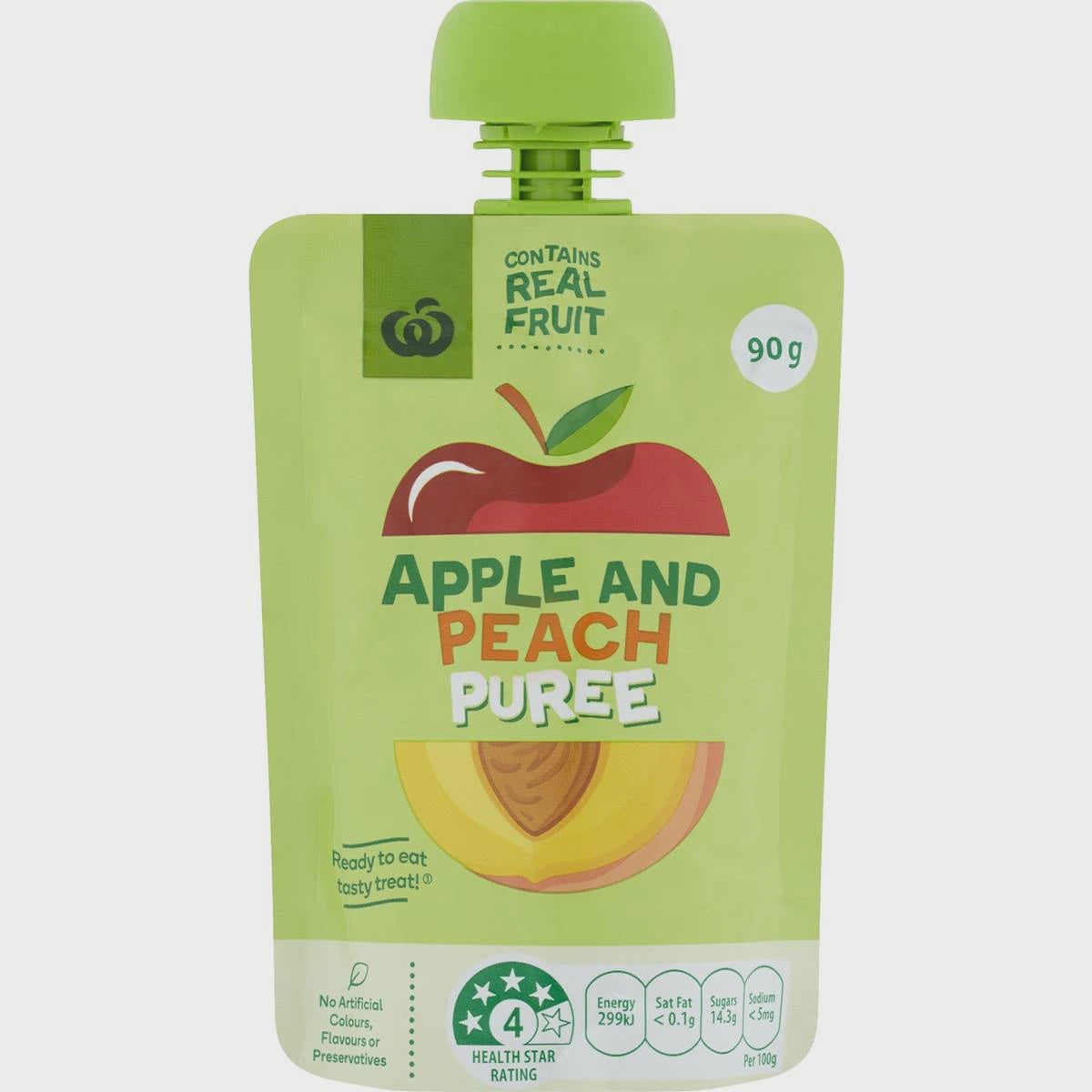 WW Apple & Peach Puree Pouches 4pk