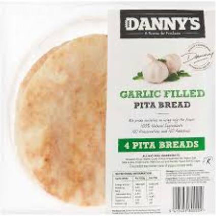 Danny's Pita Bread Garlic 4pk (Long-Life)