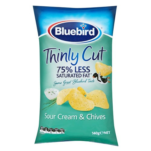 Bluebird Thinly Cut Sour Cream & Chives 140g
