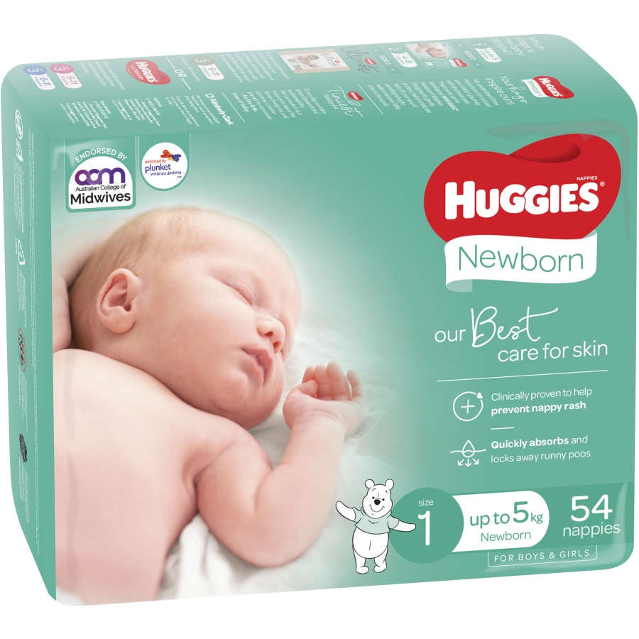 Huggies Ultimate Nappies Newborn Size 1 54pk