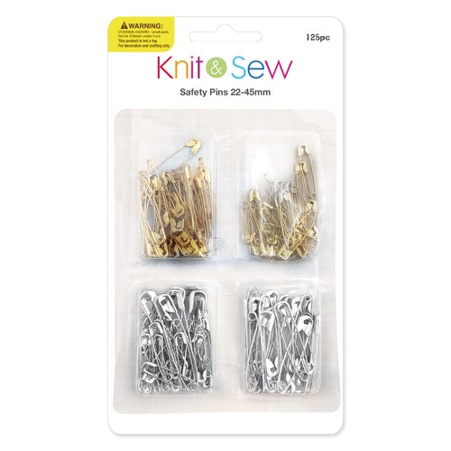 K&S Safety Pins 125pc 22-44mm