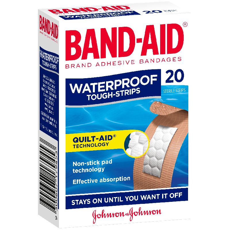 Band Aid Waterproof Tough Strips 20 pk