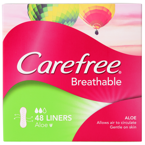 Carefree Breathable Aloe Liners 48pk