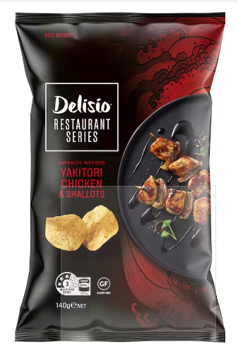 Delisio Restaurant Series Yakitori Chicken & Shallots Potato Chips 140g - DISCONTINUED