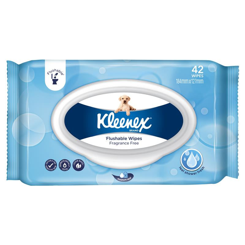 Kleenex Flushable Wipes Fragrance Free 42pk