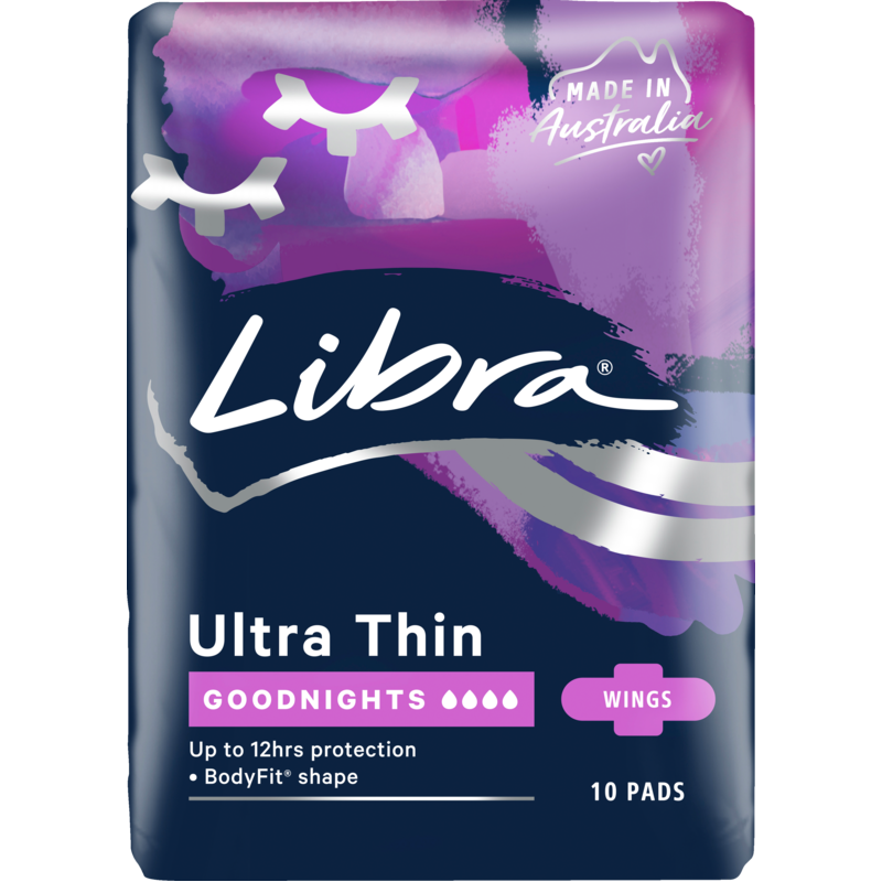 Libra Ultra Thin Pads Goodnight with Wings 10pk