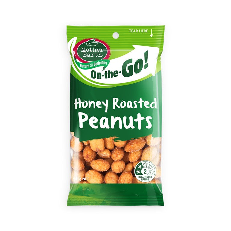 Mother Earth On The Go Honey Roasted Peanuts 60g