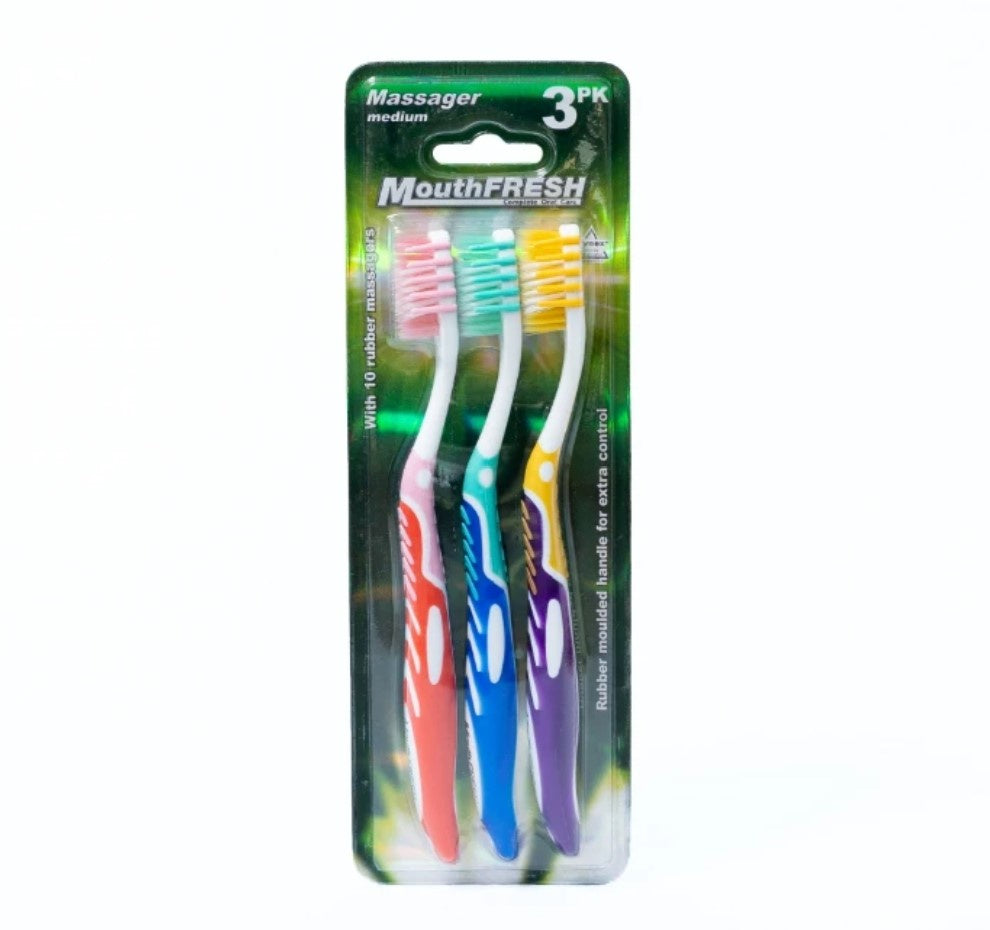 Mouthfresh Adult  Massager Toothbrush Medium 3pk