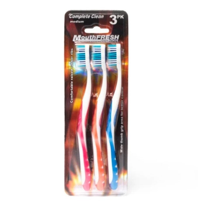 Mouthfresh Adult Toothbrush Complete Clean Med 3pk