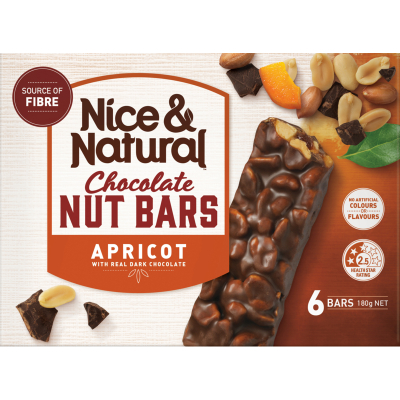 Nice & Natural Nut Bars Chocolate Apricot 192g