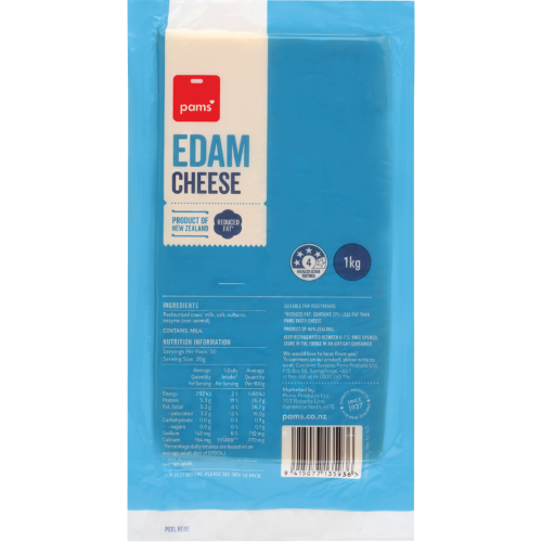 Pams Cheese Block Edam 1kg