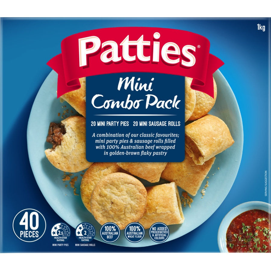 Patties Mini Combo Pack Mini Combo Pack Sausage Rolls & Savouries 1kg