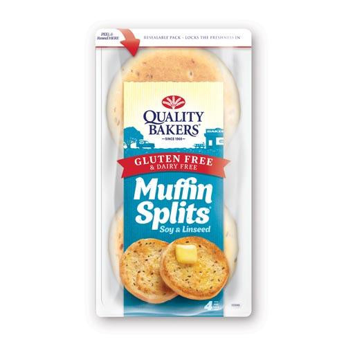 Quality Bakers Gluten Free Soy Linseed Muffin Splits 4pack