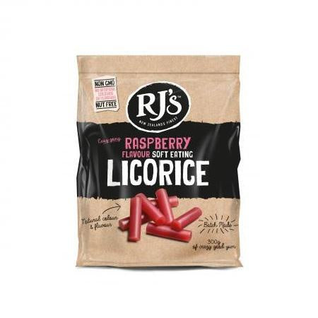 RJs Soft Eating Raspberry Licorice 300g