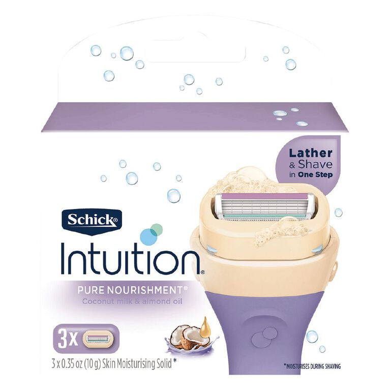 Schick Intuition Pure Nourishment Razor Blades 3 each