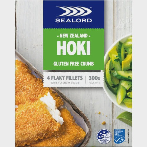 Sealord  Hoki Gluten Free Crumb Flaky Fish Fillets 4pk 300g