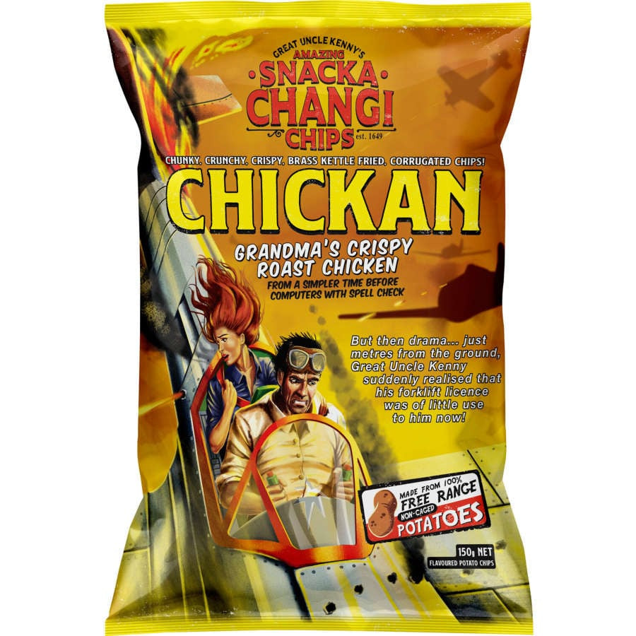 Snacka Changi Chickan Potato Chips 150g DISCONTINUED