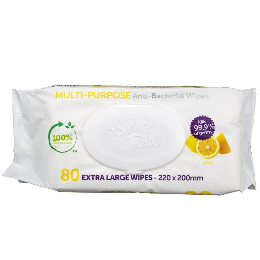 Spring Fresh Multipurpose Wipes Lemon 80pk