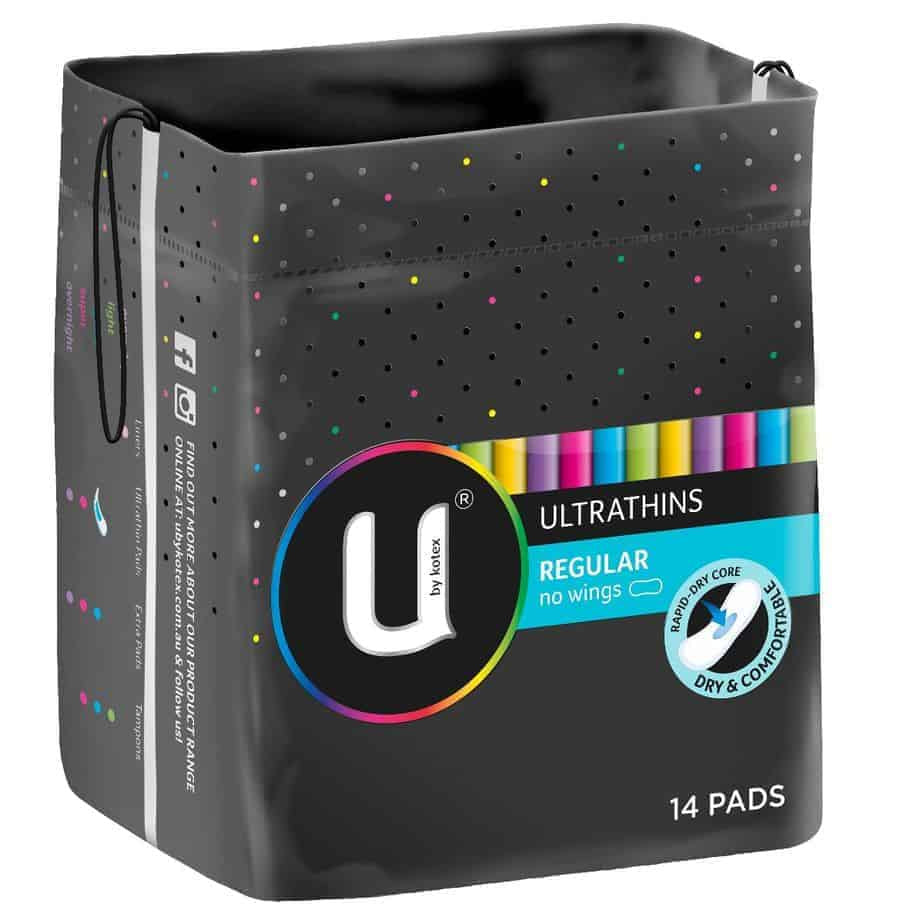 U by Kotex Ultrathins Regular Pads No Wings 14pk