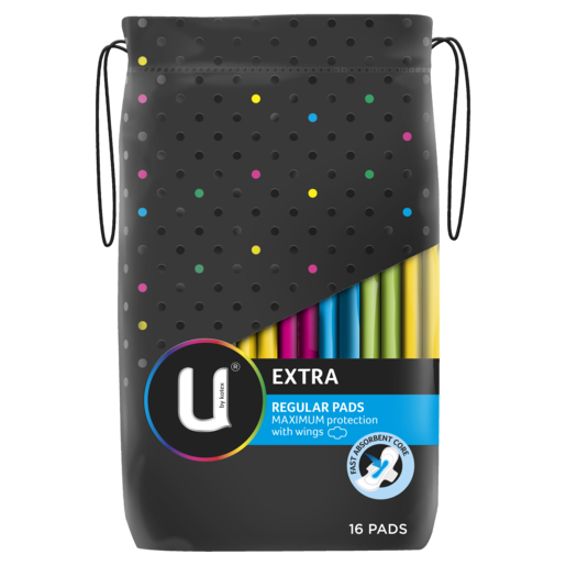 U by Kotex Extra  Regular Pads With Wings 16pk