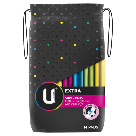 U by Kotex Extra Super Pads with wings 14pk