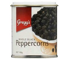 Greggs Whole Black Peppercorns Pot 100g