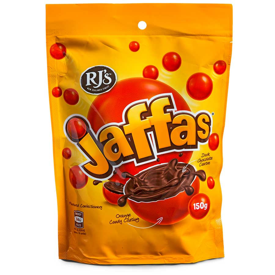 RJs Jaffas Flavoured Confectionery 150g