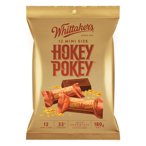 Whittakers Mini Size Hokey Pokey Crunch Milk Chocolate Bars12pk 180g