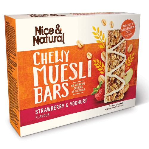 Nice & Natural Strawberry & Yoghurt Chewy Muesli Bars 185g