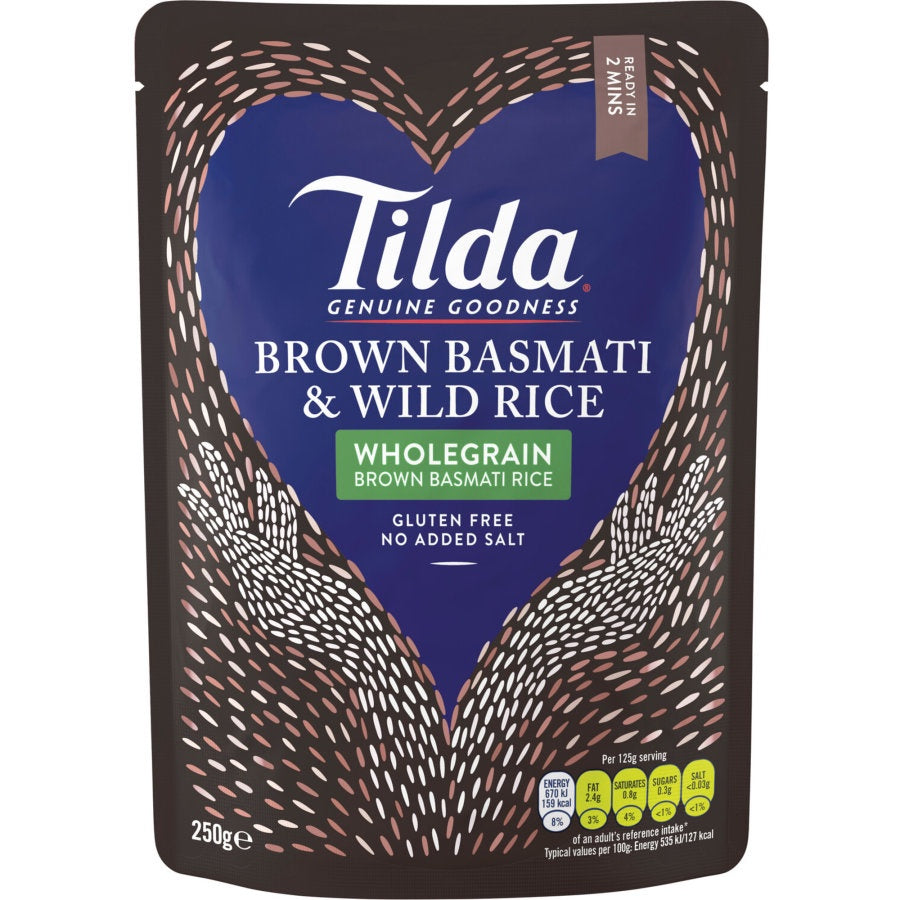 Tilda Brown & Wild Wholegrain Steamed Basmati Rice 250g