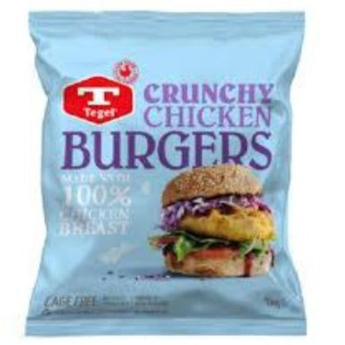 Tegel Frozen Crunchy Crumbed Chicken Burgers 1kg