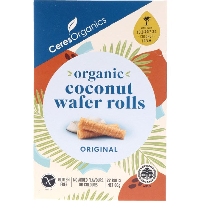Ceres Organic Coconut Wafer Rolls 80g