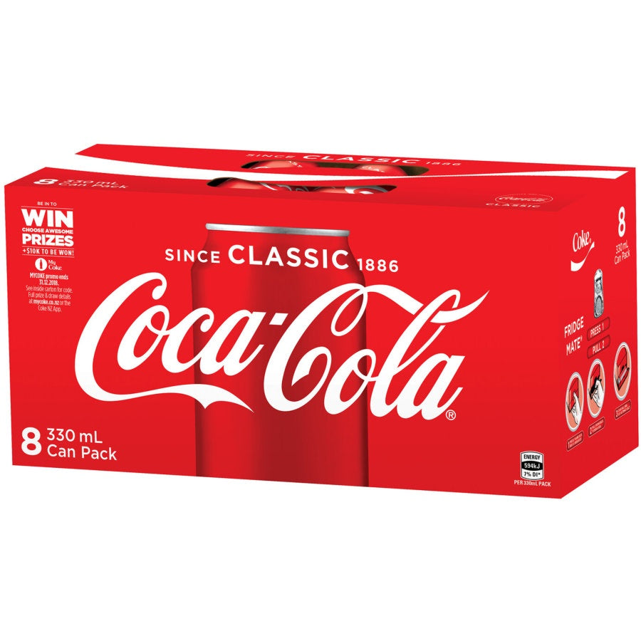 Coke Classic Soft Drink Cans 8pk
