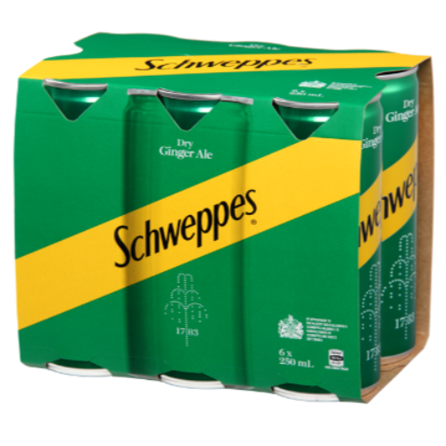 Schweppes Dry Ginger Ale Cans 6pk