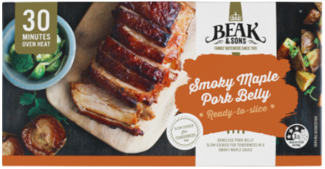 Beak & Sons Pork Belly Maple 600g