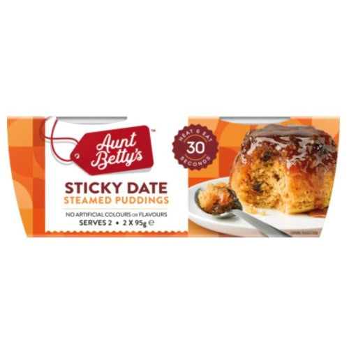 Aunt Bettys Steamy Sticky Date Pudding 2pk