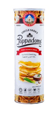 Uncle Saba's Sour Cream & Onion Poppadoms GF 70g